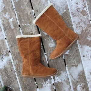 J. Crew Chestnut Suede Boots With Fleece Lining